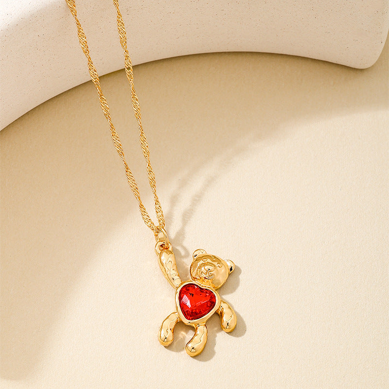 Planderful Vienna Verve Necklace and Earrings Set – Fashionable Red Love Design