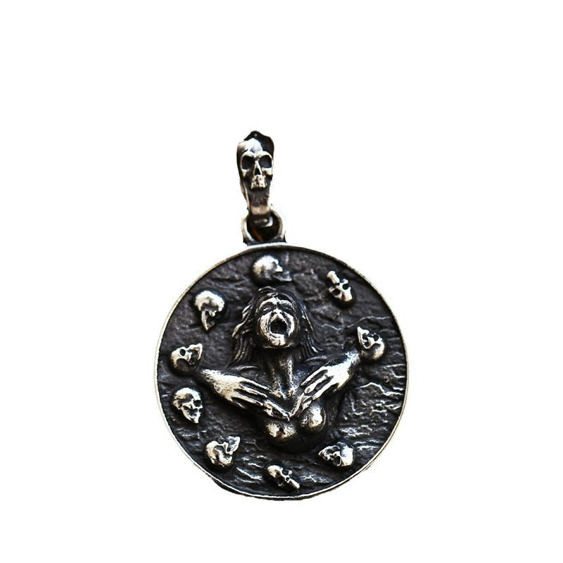 Titanium Steel Retro Skull Pendant for Men - Dominant Three-Dimensional Design