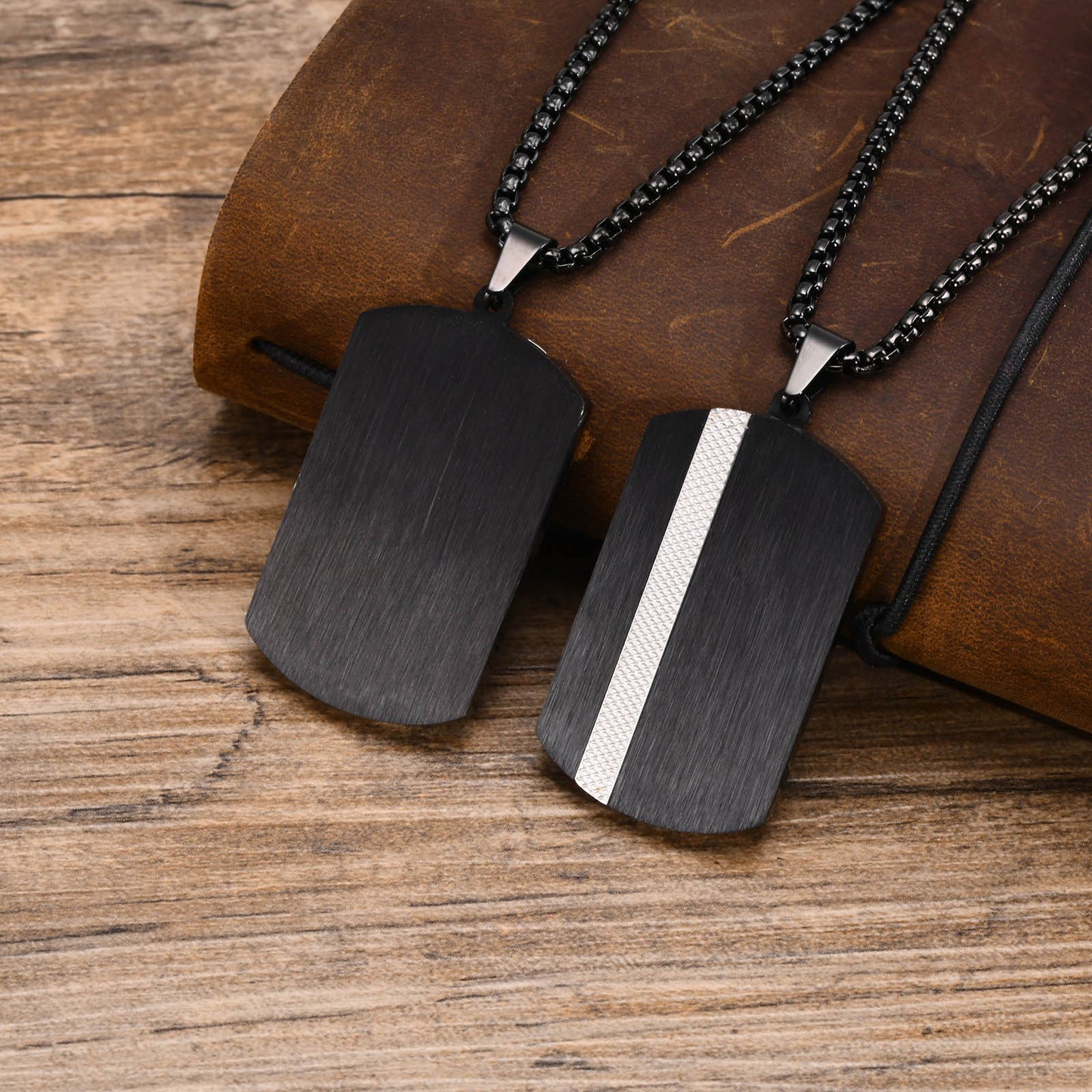 Stainless Steel Necklace Glossy Men's Black Niche Pendant