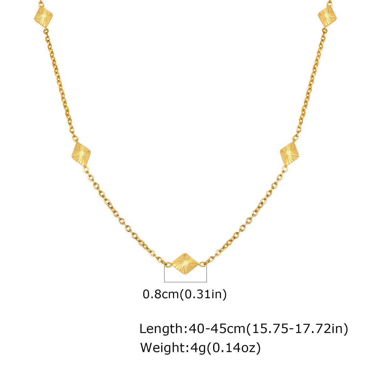Stainless Steel Sun Moon Stars Geometric Gold Necklace Women