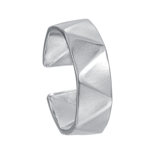 Planderful Everyday Genie Unisex Open Adjustable Stainless Steel Ring Geometric Multifaceted Statement
