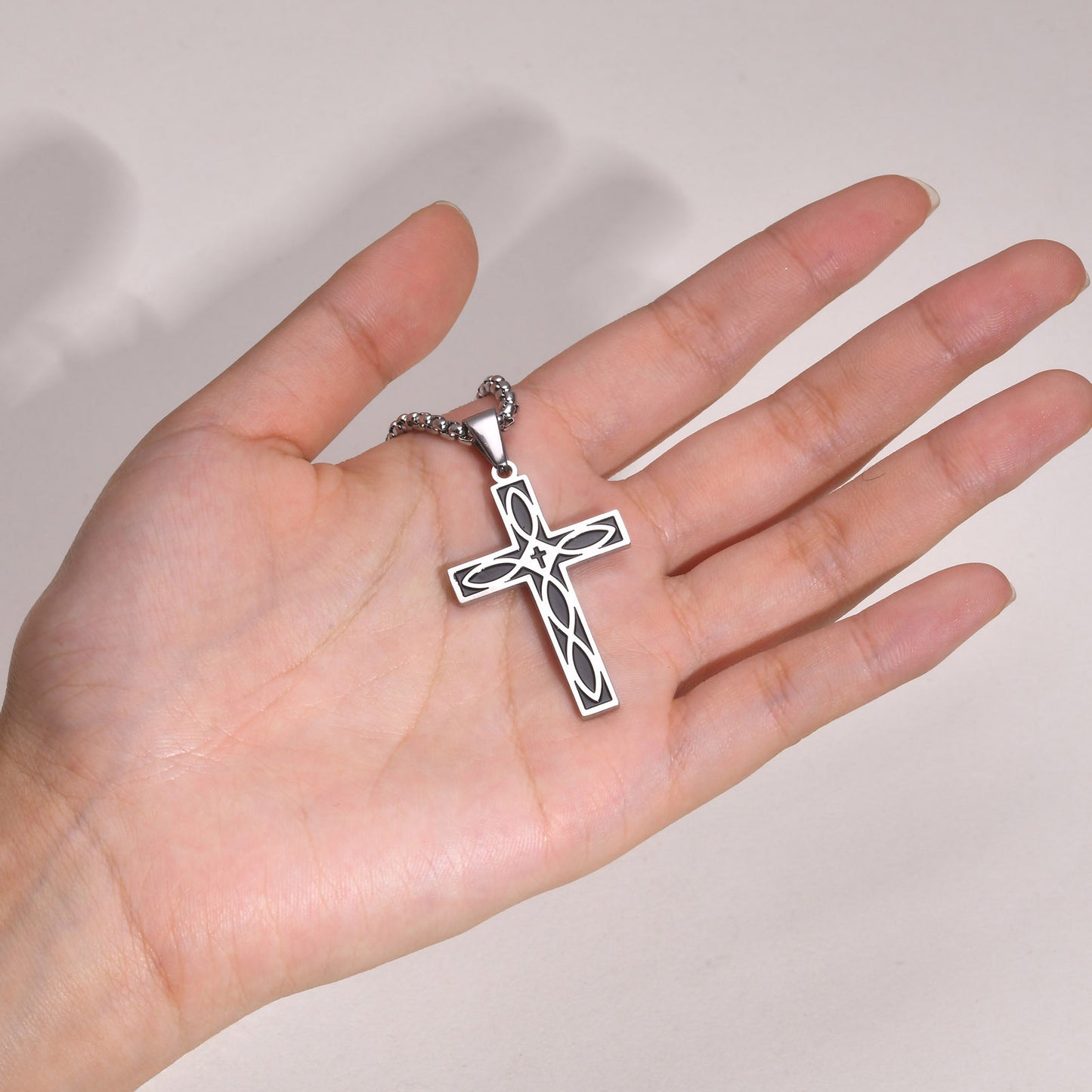 Necklaces Stainless Steel Celtic Knot Cross Pendant Necklace