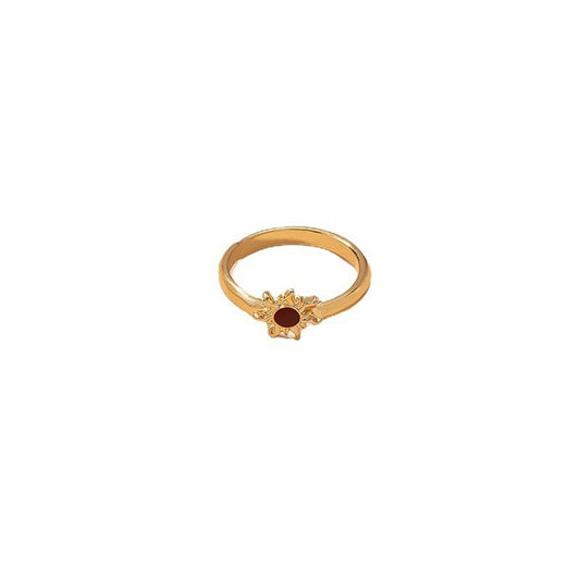 Luxurious Red Sun Ring with a Touch of Elegance from Japan and South Korea