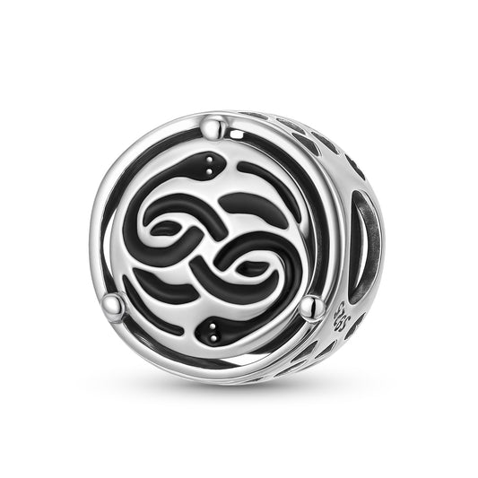 Planderful Jewelry Sterling Silver Beaded Pendant Two Headed Snake DIY Jewelry Accessory