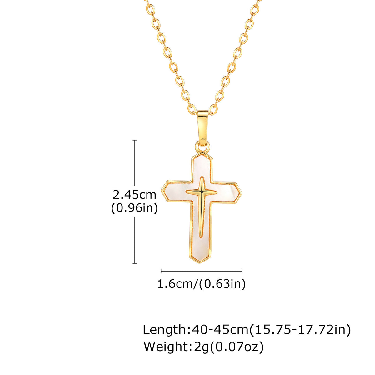 Cross Shell Copper Necklace for Women