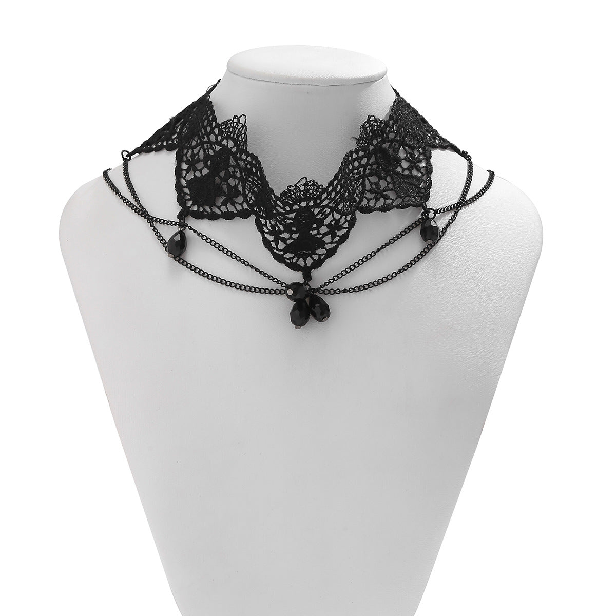 Gothic Style Lace Halloween Choker Necklace for Punk Party