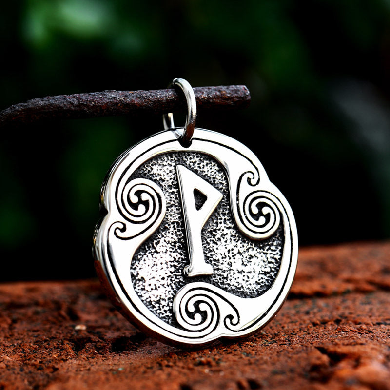 Viking-Inspired Titanium Steel Pendant for Men - Retro European and American Design, Wholesale Stainless Steel Jewelry