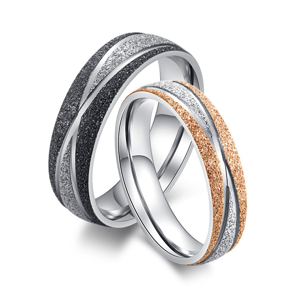 Matte Stainless Steel Couple Ring