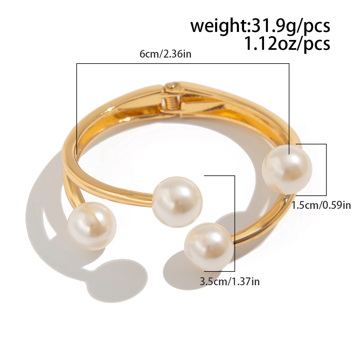 Planderful Imitation Pearl Bracelet Vienna Verve Open Cuff For Women Elegant Retro French Style