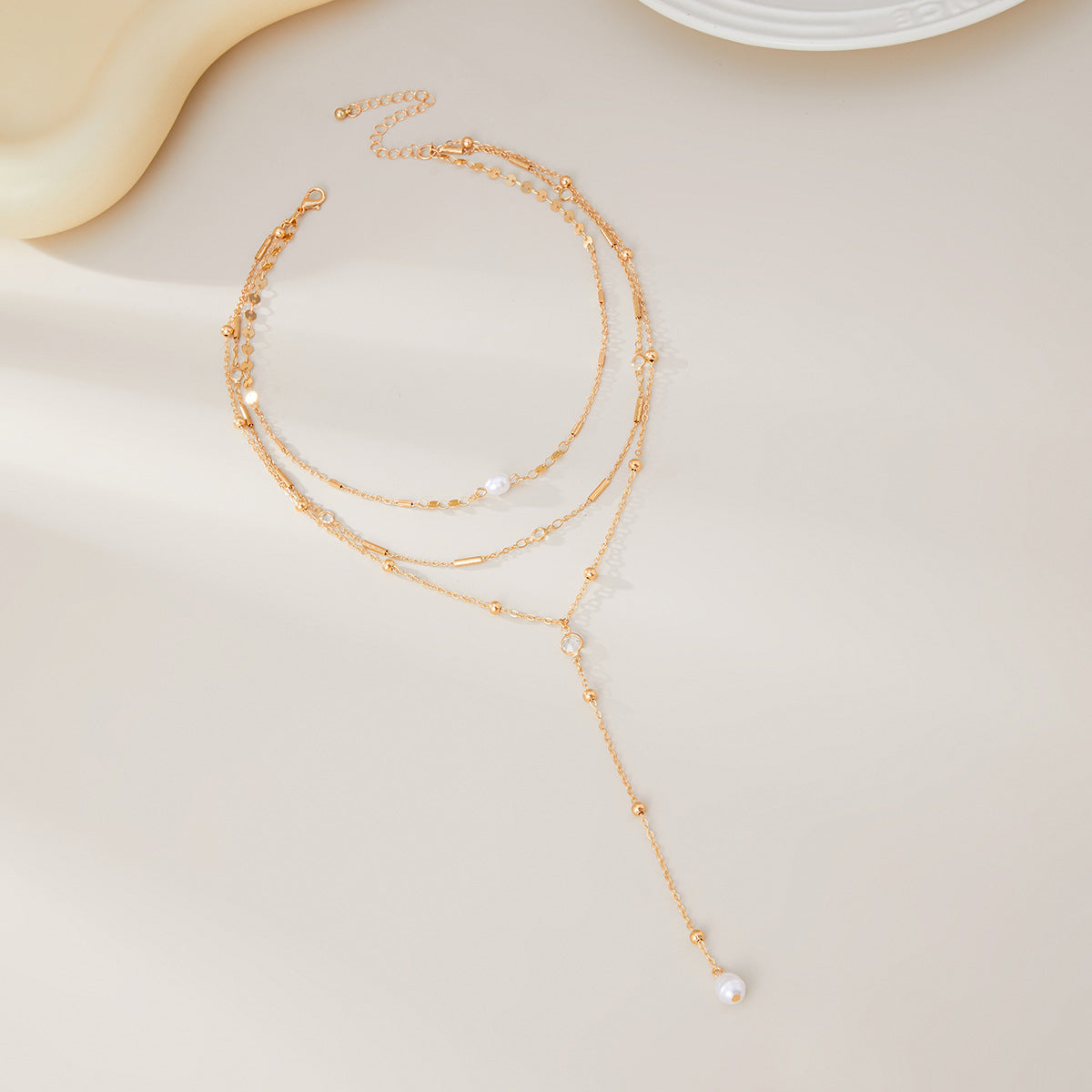 Planderful Vienna Verve Necklace – Elegant Geometric Y-Shaped Design