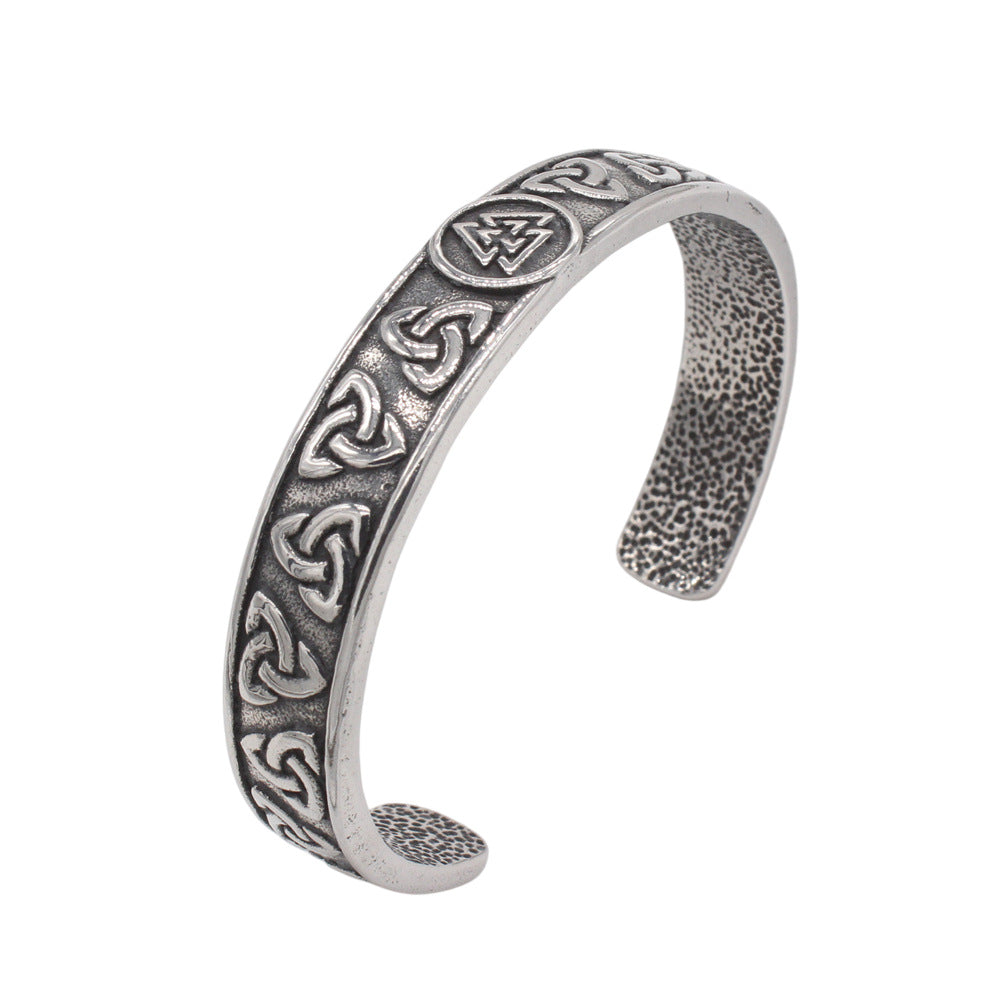 Planderful Viking Durable Titanium Steel Bracelet For Men And Unisex Open Cuff With Retro Protection