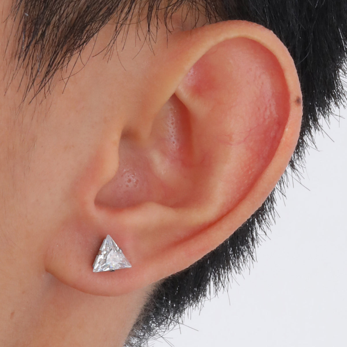 Triangle Crystal Stud Earrings — Gold or Black Pair