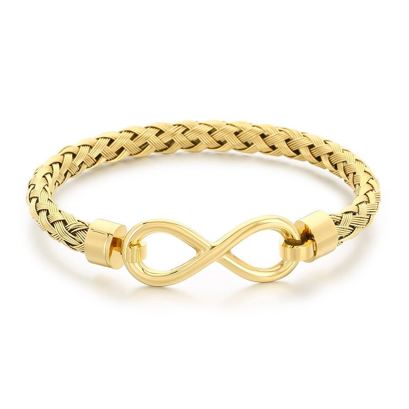Stainless Steel Infinite Symbol Bracelet – Infinite Love Woven Titanium Steel Advanced