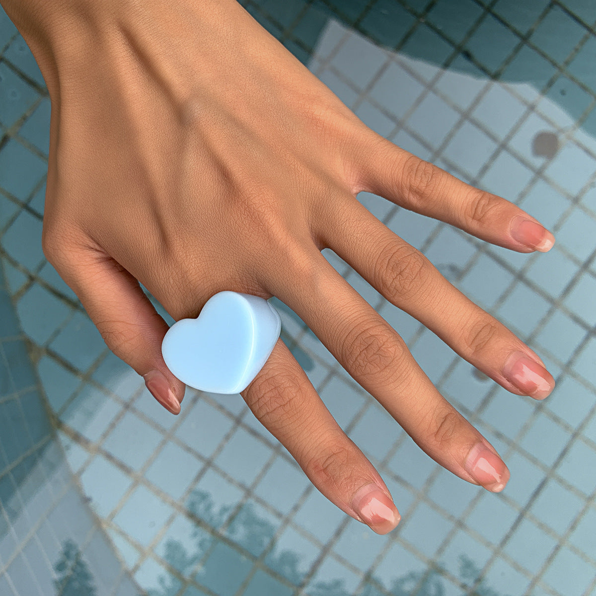 Peach Heart Macaron Countryside Style Ring for Cross Border Jewelry - French Handcrafted Design