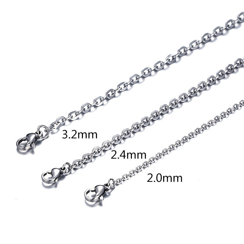 Fashion Chain Neck Chain Necklace Gold Steel O-Chain 2mm Jewelry