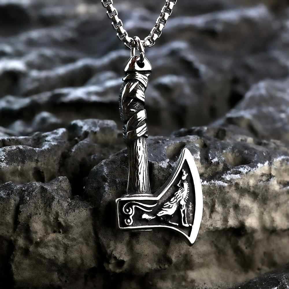 Punk Viking Wolf Stainless Steel Pendant Necklace