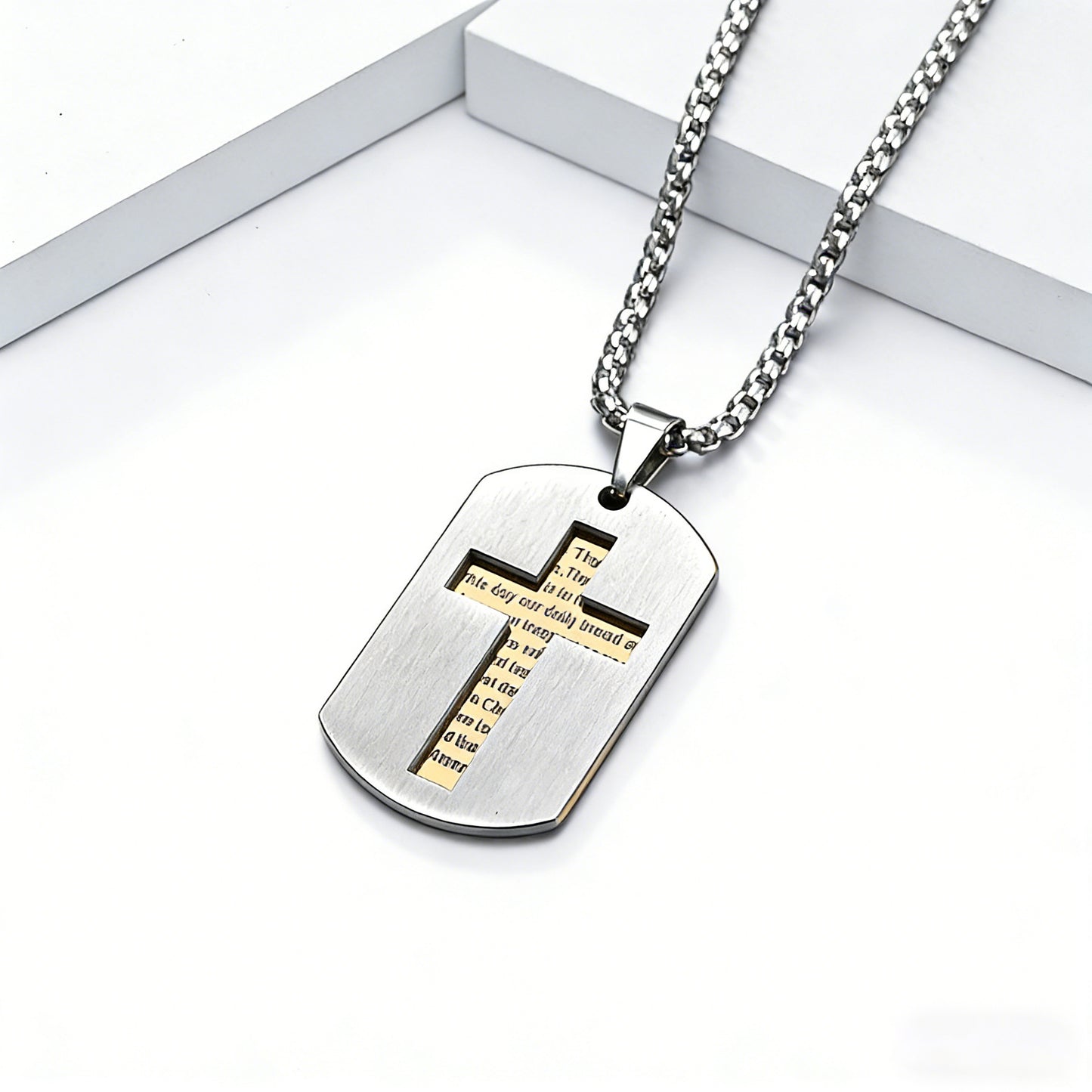 Steel Necklace – Vintage Cross Pendant