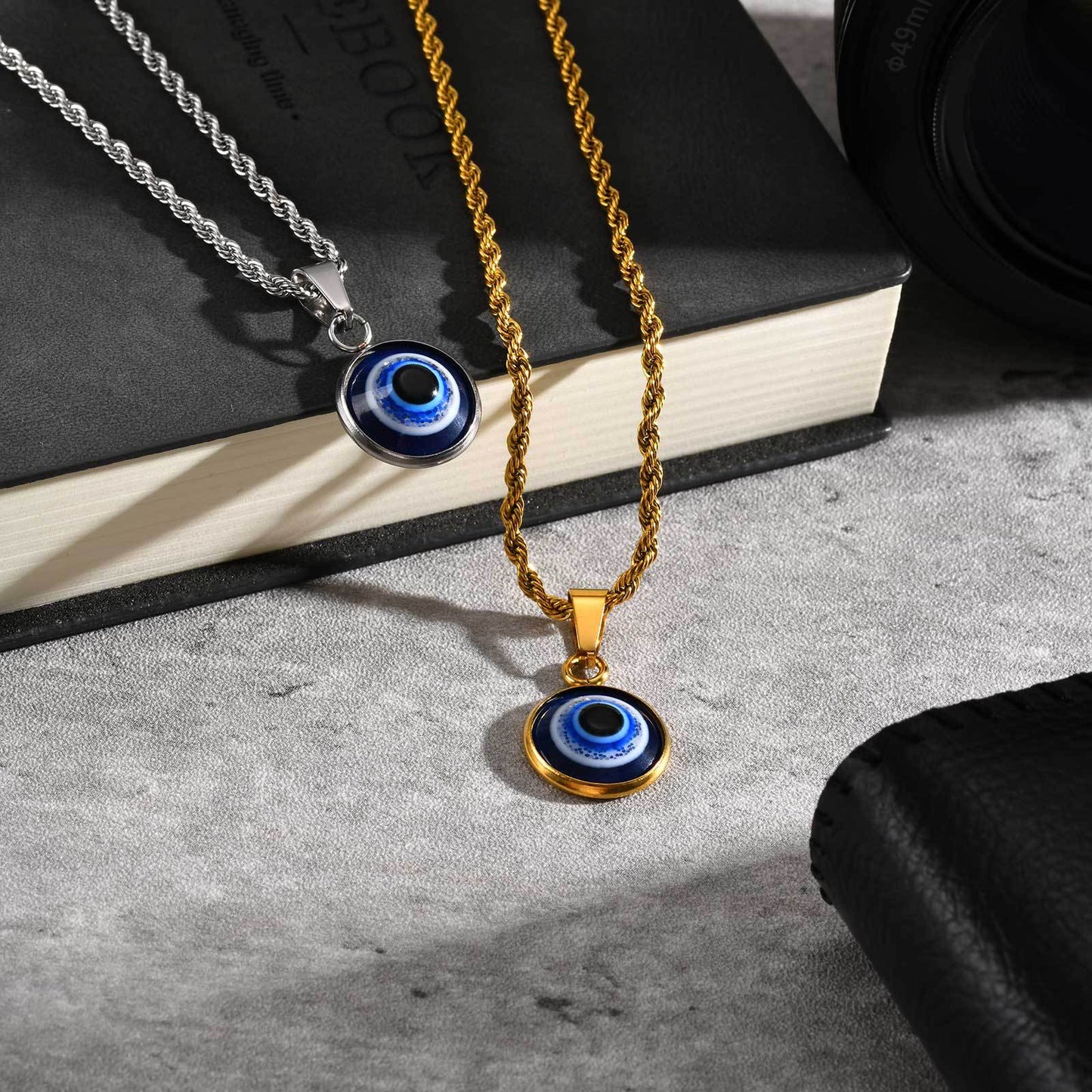 Planderful Stainless Steel Devils Eye Pendant For Men