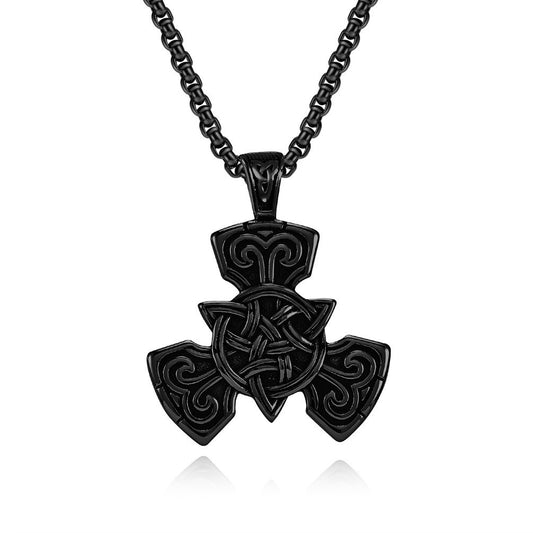 Planderful Viking Pendant Necklace For Men Stainless Steel Celtic Knot Nordic Jewelry