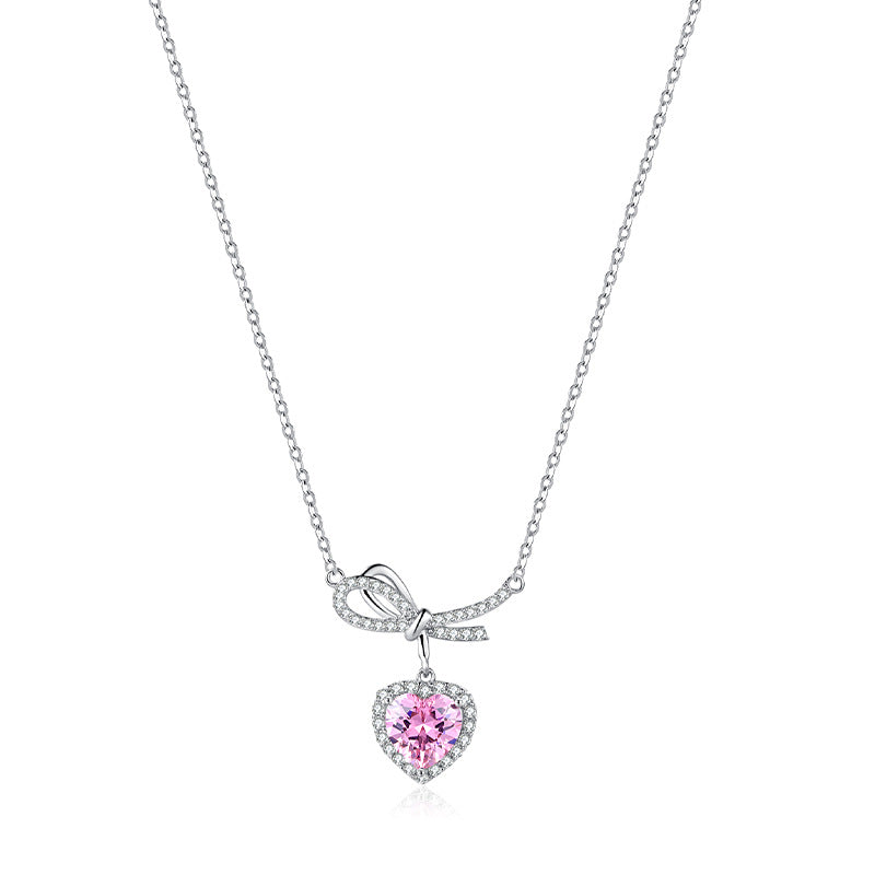 Bow Love 925 Sterling Silver Women's Pendant Necklace