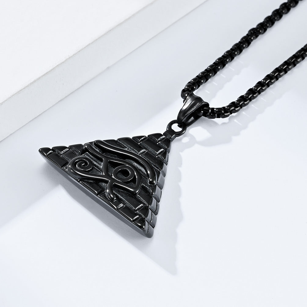 Eye Of Horus Titanium Steel Necklace Pendant Planderful For Retro Egyptian Jewelry Lovers