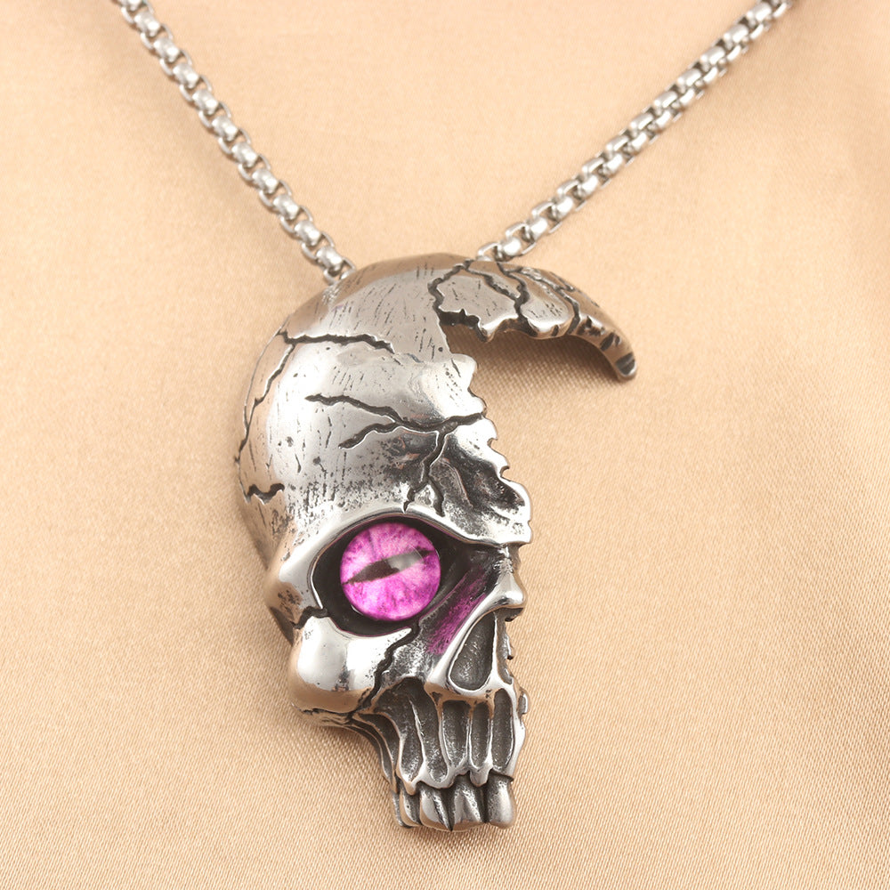 European And American Stainless Steel Skull Pendant Necklace