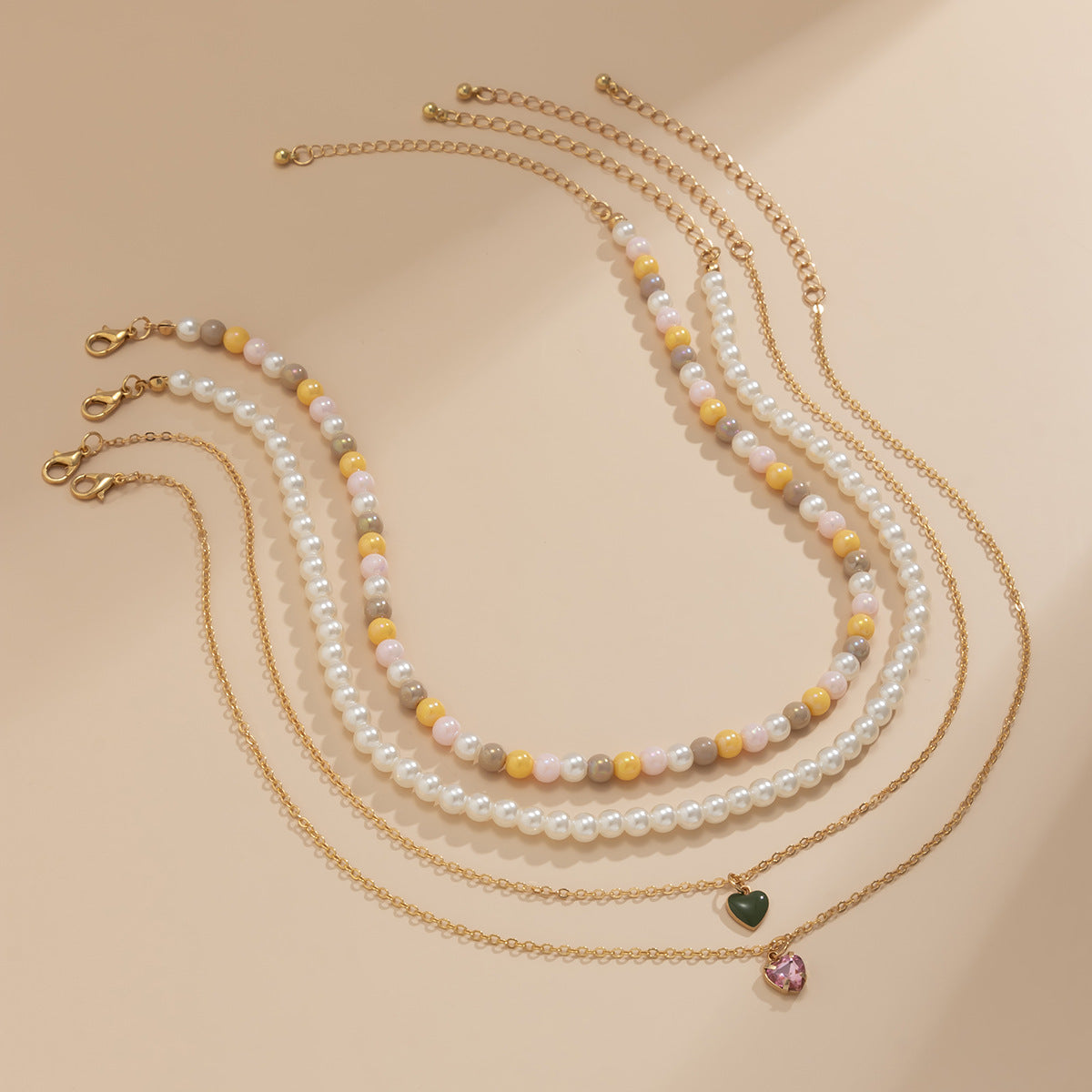 Planderful Imitation Pearl Necklace Multi Layer Vintage Court Style Heart Zircon Women Elegant Statement Vienna Verve