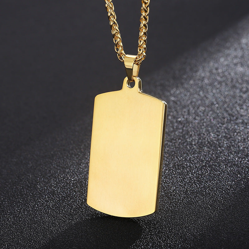And Gift Cross Flower Square Army Brand Necklace, Creativity