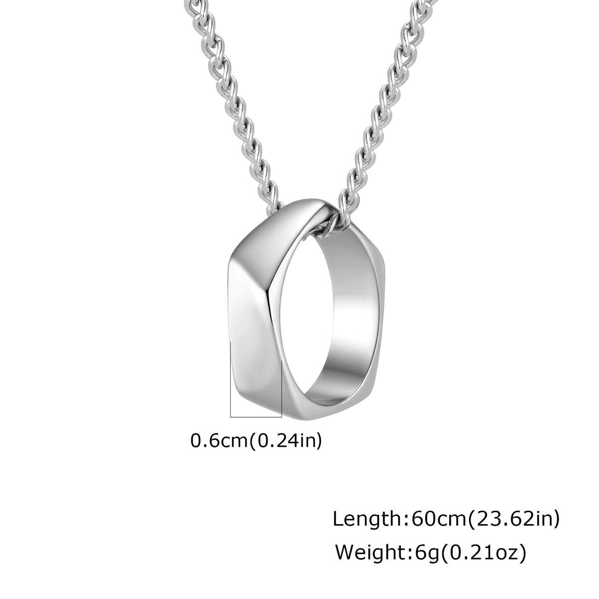 Cold Wind Stainless Steel Design Geometric Mobius Ring Pendant