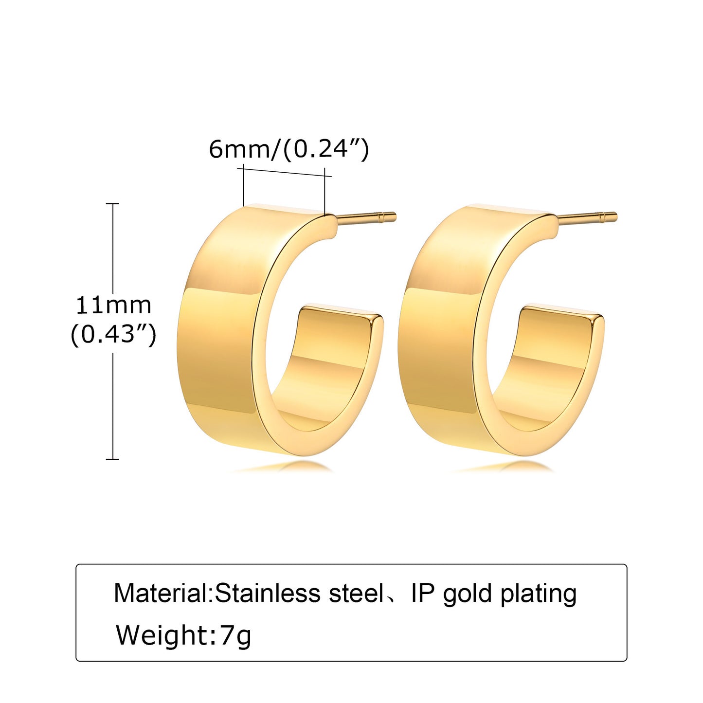 European And American Women's U-Shaped Gold Earrings Wholesale