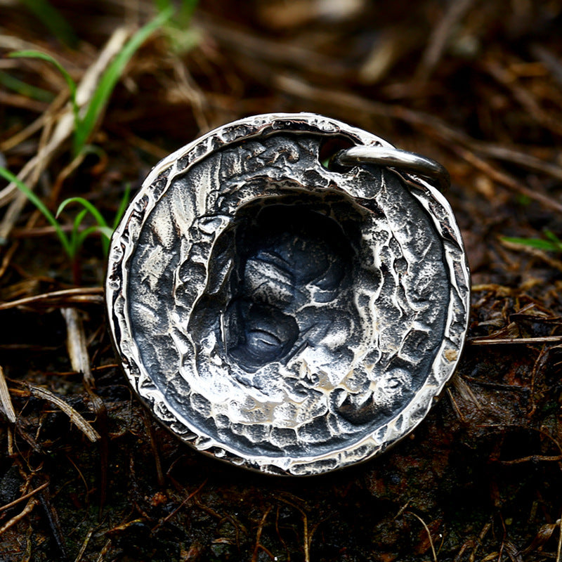 Titanium Steel Punk Skull Pendant for Men - Retro European and American Hip-Hop Style