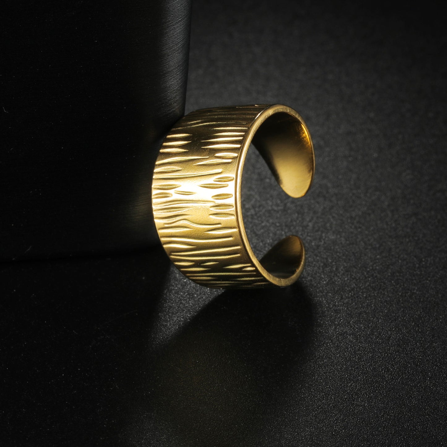 Planderful Everyday Genie Adjustable Geometric Ring Gold Plated Stainless Steel for Women and Men