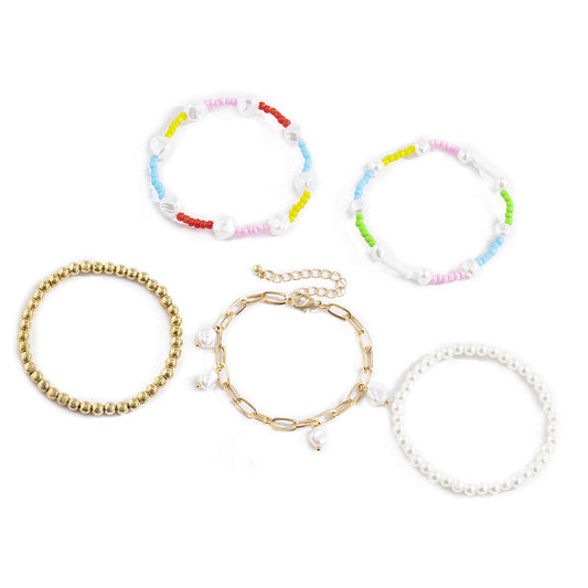 Planderful Vienna Verve Imitation Pearl Bracelet For Women Ethnic Beaded Statement Jewelry