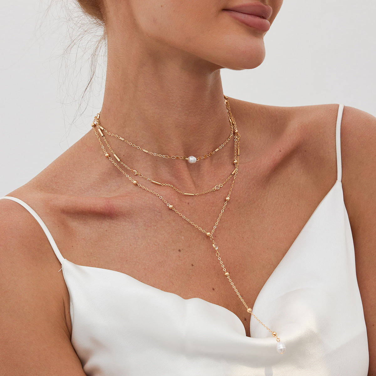 Planderful Vienna Verve Necklace – Elegant Geometric Y-Shaped Design