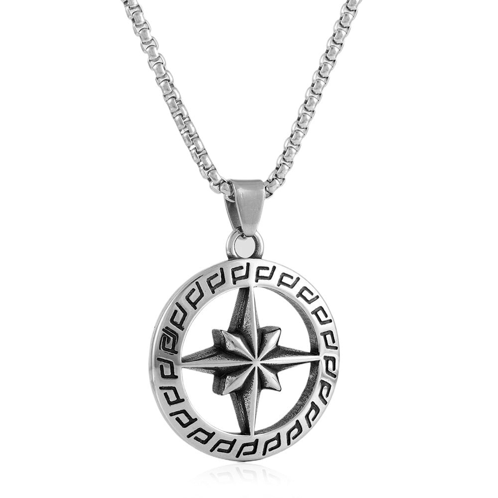 European And American Stainless Steel Star Pendant Necklace