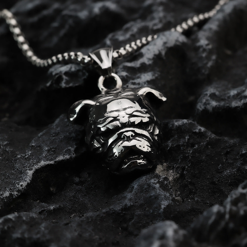 Planderful Everyday Genie Dog Pendant Necklace Durable Titanium Steel Hip Hop Style For Men