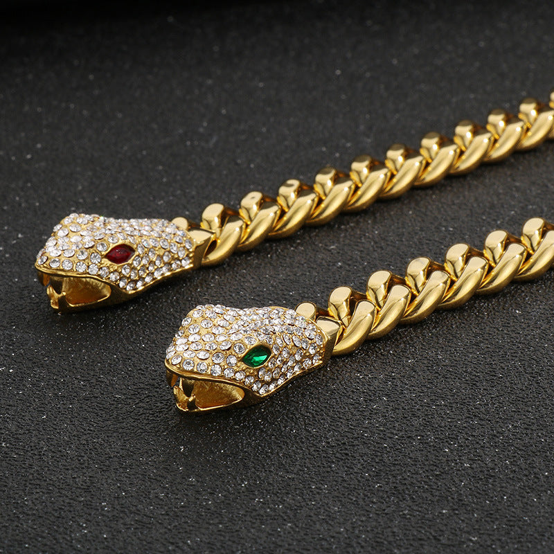 Men's Matte Cuban Chain Bracelet – Double-Sided Pavé Zircon