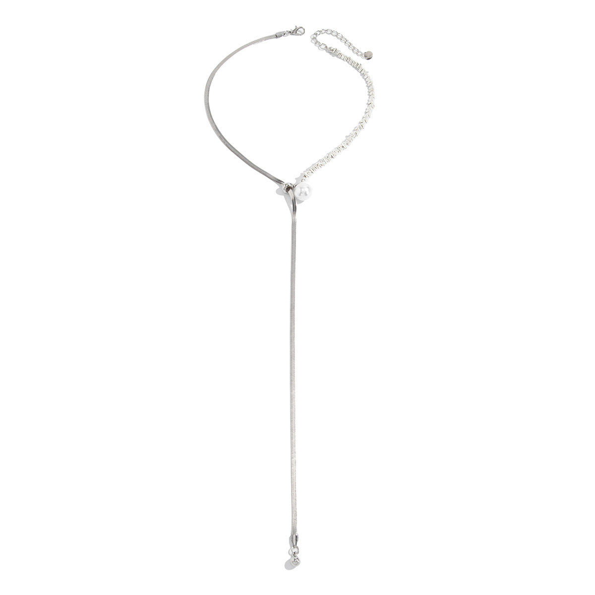 Adjustable Pearl & Snake Chain Necklace