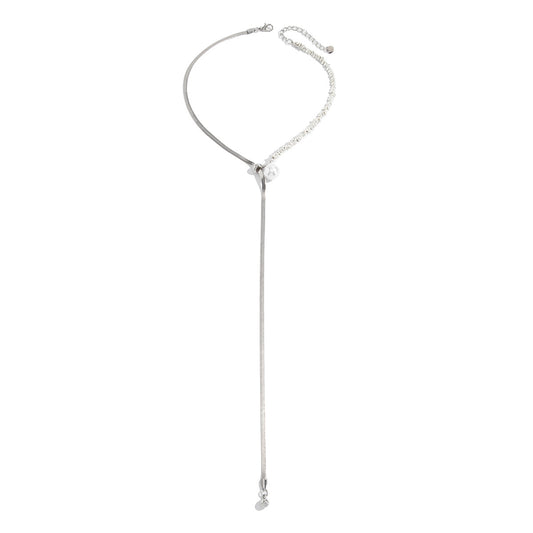 Adjustable Pearl & Snake Chain Necklace