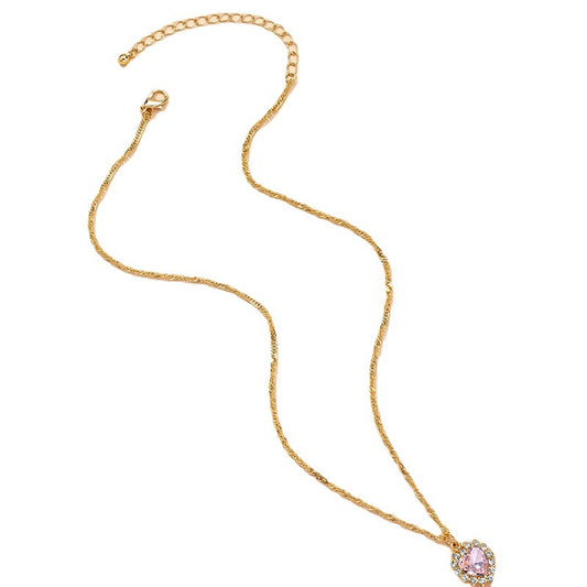 Golden Water Wave Love Necklace - Exquisite Cross-Border Fashion Jewelry for Women