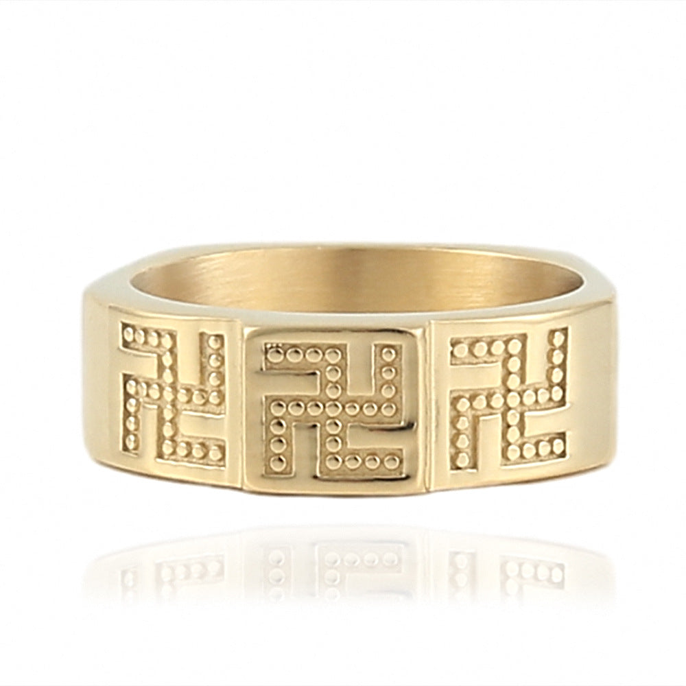 Trendy Titanium Steel Cross Ring for Men and Women - Versatile European and American Fashion Jewelry