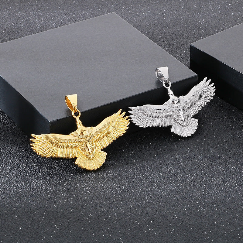 Hiphop Hip Hop Flying Eagle Pendant – Vacuum Electroplating Eagle Necklace