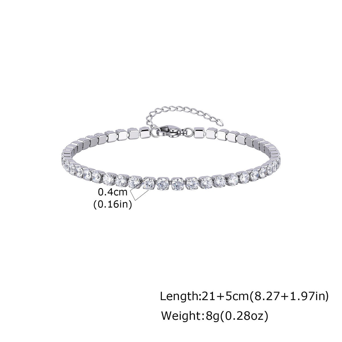 Zircon Stainless Steel Anklet