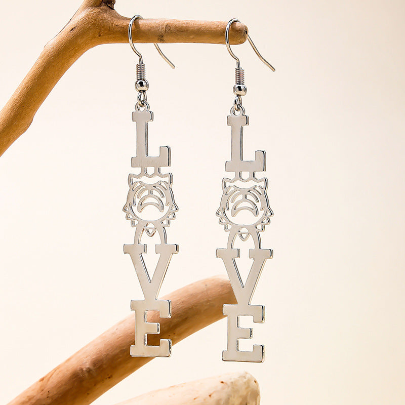 Retro LOVE Tiger Head Earrings with a Twist of Street Style