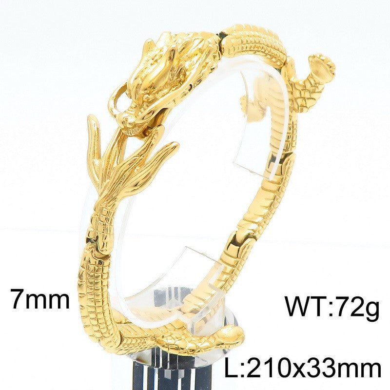 Guochao Benming Year Lucky Transshipment Dragon Bracelet – National Style Stainless