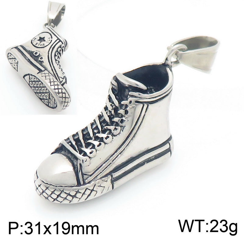 Canvas Shoes Pendant – Hip-Hop Nightclub Full Of Zircon Submachine Gun Wheat Ear No Necklace