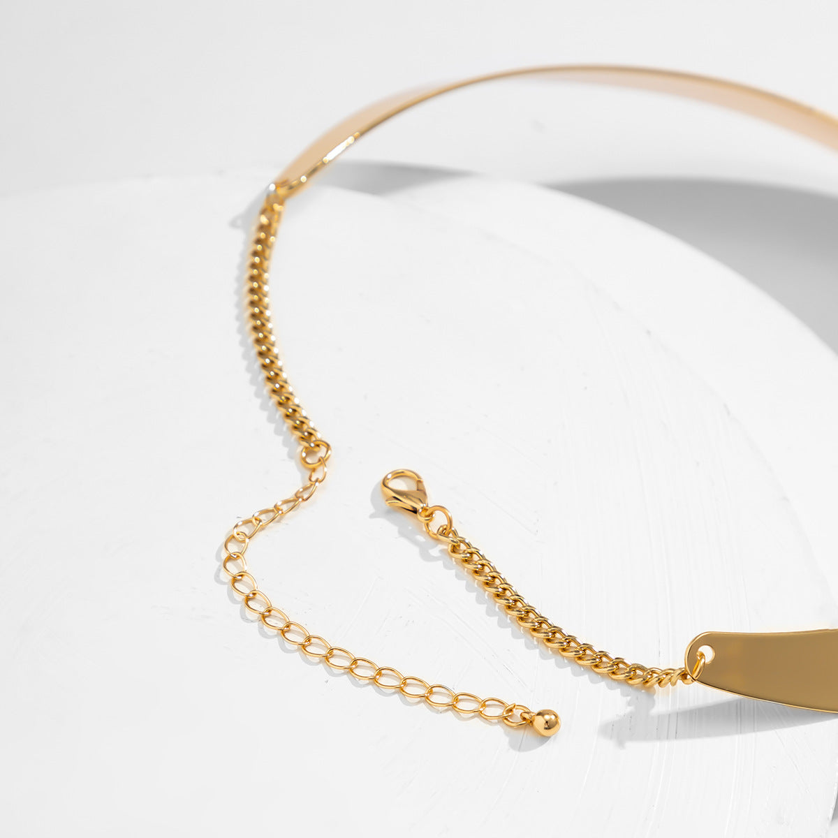 Glossy Ring Punk Collar Necklace