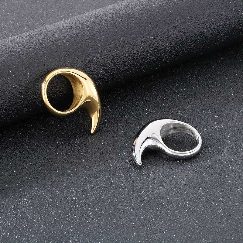 Planderful Crescent Ring For Men Personalized Moon Ring