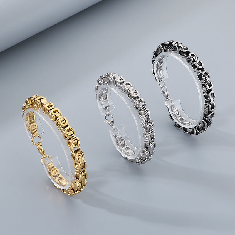 Planderful Byzantine Emperor Chain Mens Titanium Bracelet