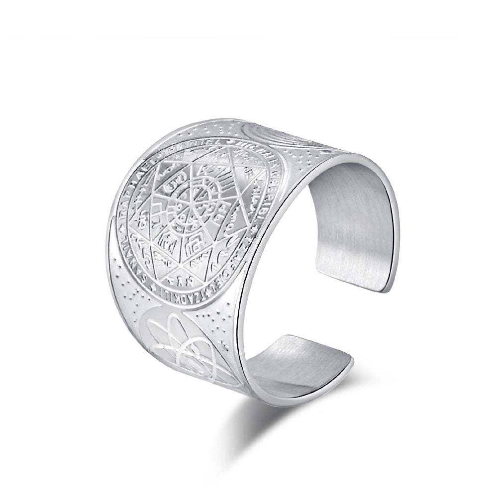 Steel Ring – Vintage Seven-Point Star Hip Hop